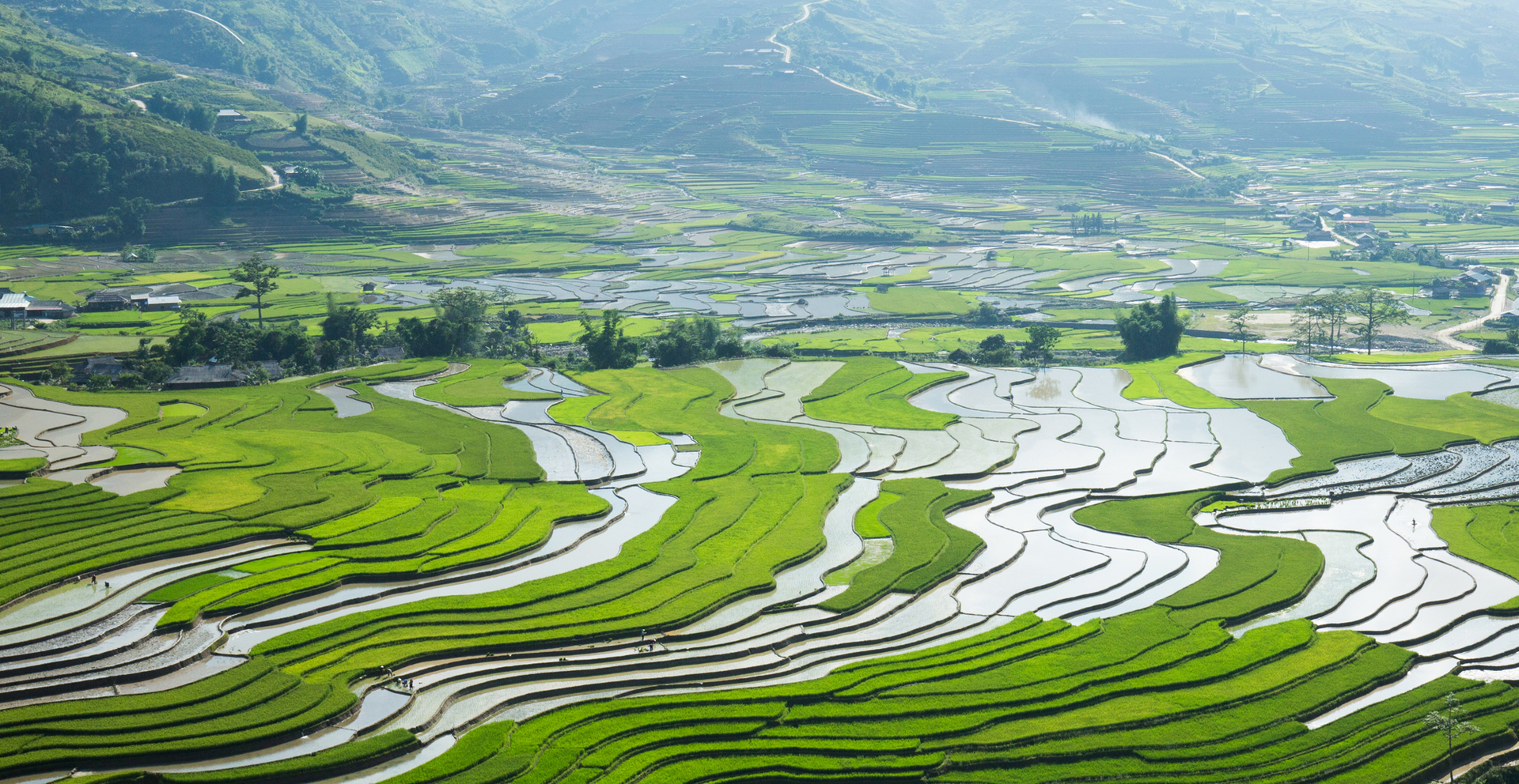 Những ruộng bậc thang đẹp ở Mù Cang Chải mùa nước đổ