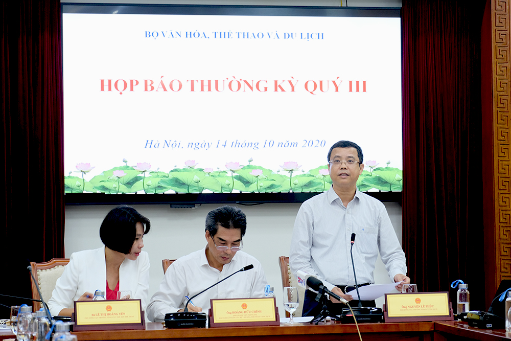 Giới thiệu ứng dụng “Du lịch Việt Nam an toàn” tại họp báo quý 3/2020 của Bộ VHTTDL
