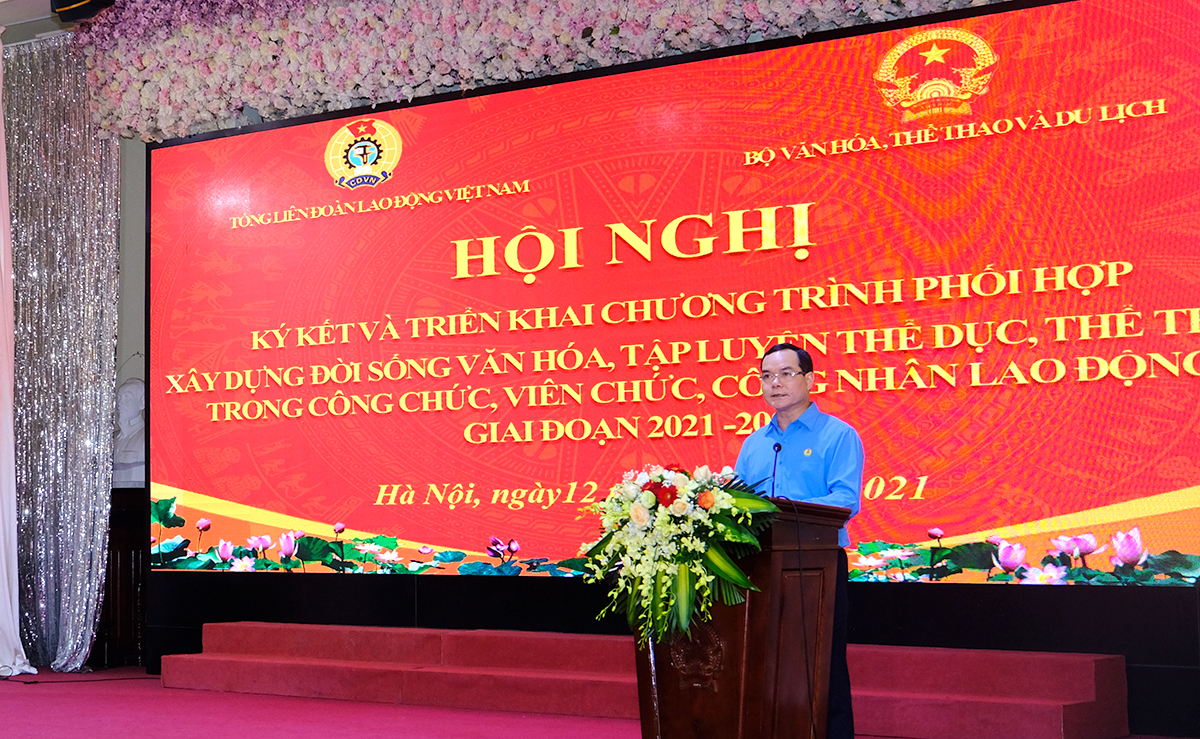 Bộ Văn hóa, Thể thao và Du lịch và Tổng Liên đoàn Lao động Việt Nam ký kết chương trình phối hợp giai đoạn 2021-2026