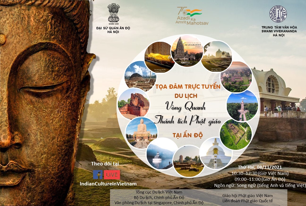 Mời tham gia Tọa đàm trực tuyến “Du lịch Vòng quanh Thánh tích Phật giáo tại Ấn Độ”