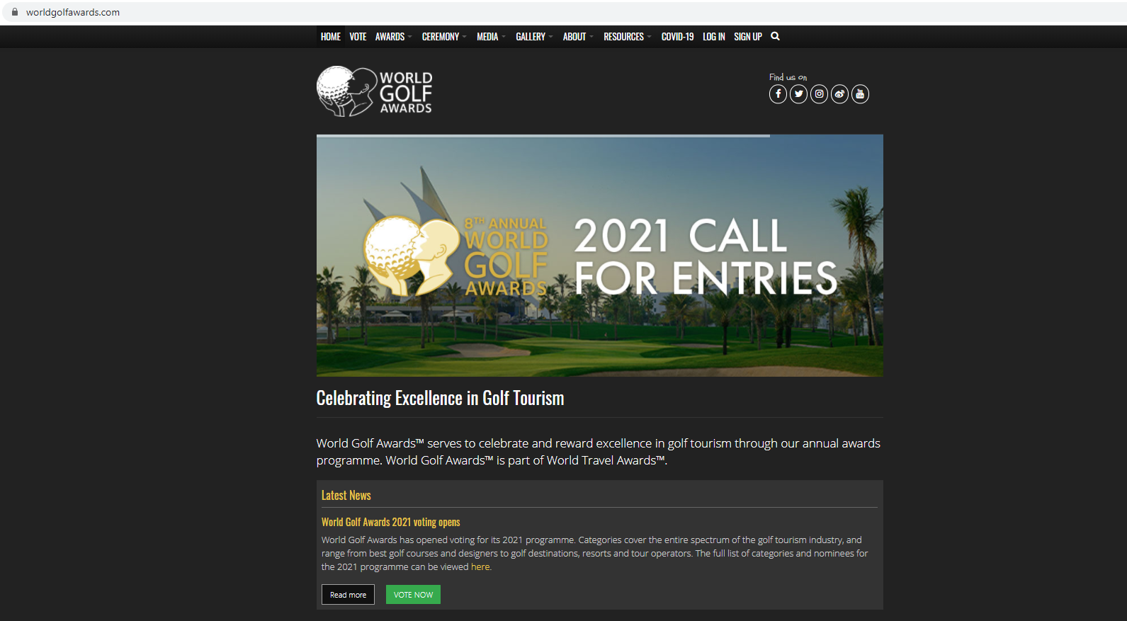 Cùng bình chọn cho Du lịch Việt Nam tại Giải thưởng Golf thế giới - World Golf Awards 2021
