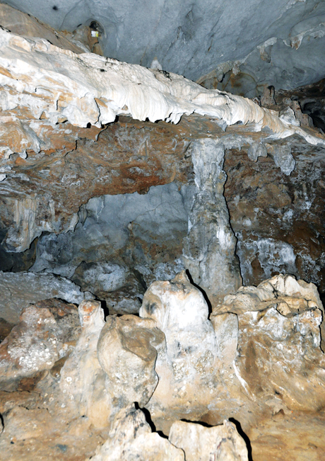 Những “gác xép” treo trên vách hang là tư liệu quý về quá trình hình thành hang động trên Vịnh Hạ Long.