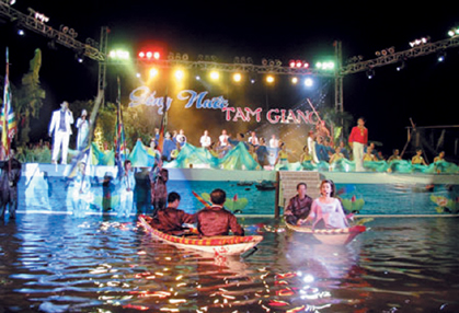 Một tiết mục trong lễ hội “Sóng nước Tam Giang”. Ảnh: Internet
