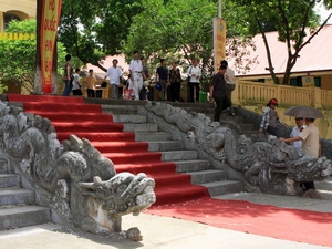 Thềm đá điện Kính Thiên trong khu di tích Hoàng thành Thăng Long. Ảnh: Nhật Anh/TTXVN